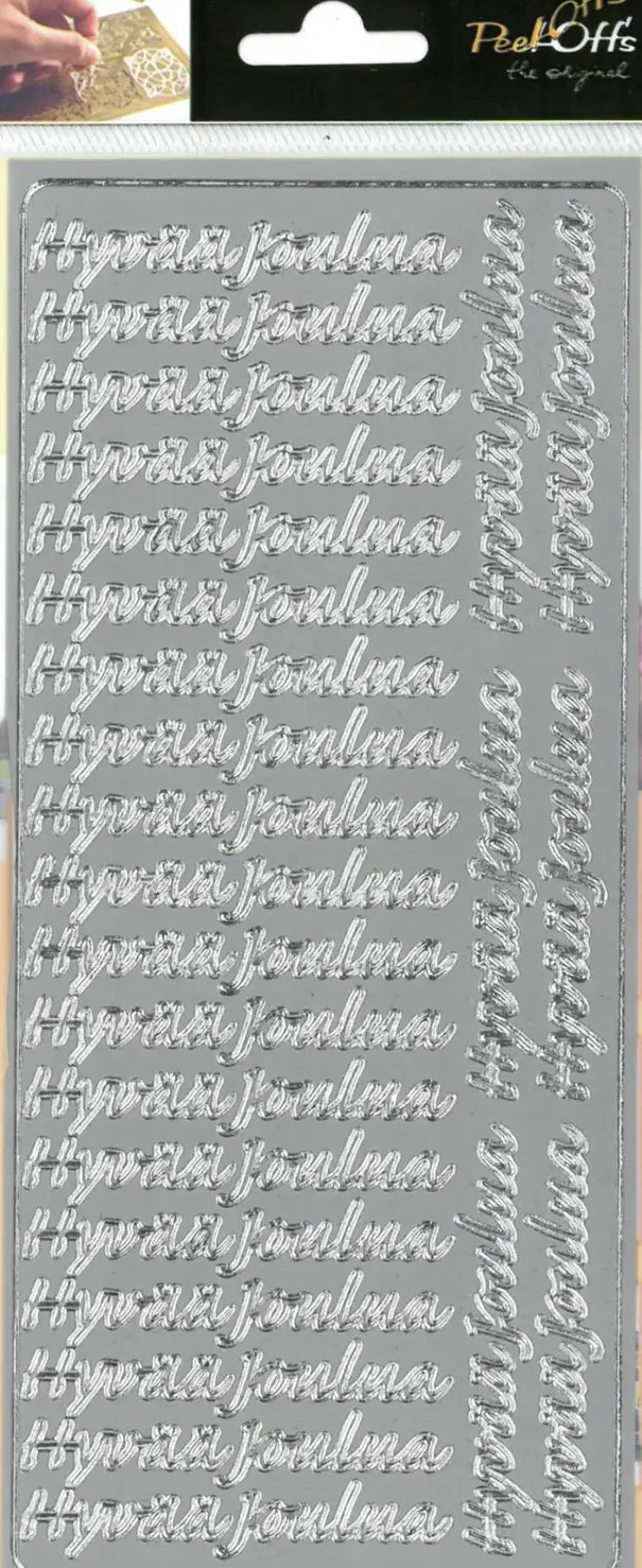 J.K. Primeco Askartelutarvikkeet>Aariviivatarra Hyvaa Joulua Hopea