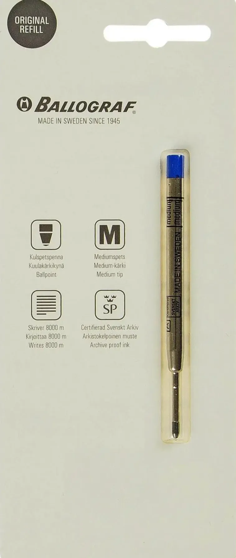 Ballograf Toimistotarvikkeet>Epoca Vaihtomustesailio 1900 M Sininen