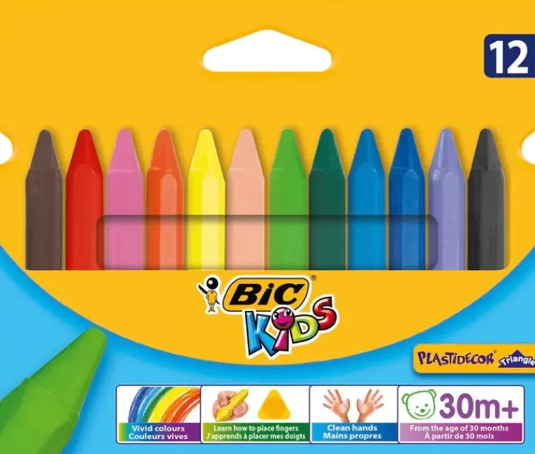 BiC Toimistotarvikkeet>Kids Kolmiomuovivahaliitu 12Kpl