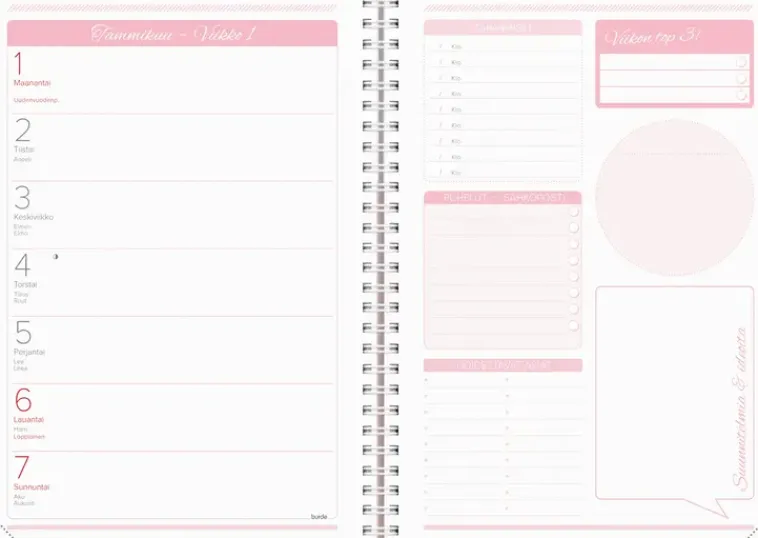 Burde Kalenterit>Kalenteri 2024 Make It Happen Roosa