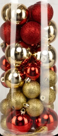 Carrefour Sesonkijuhlatarvikkeet>Joulupallo Lierio 40 Kpl, Puna-Kulta