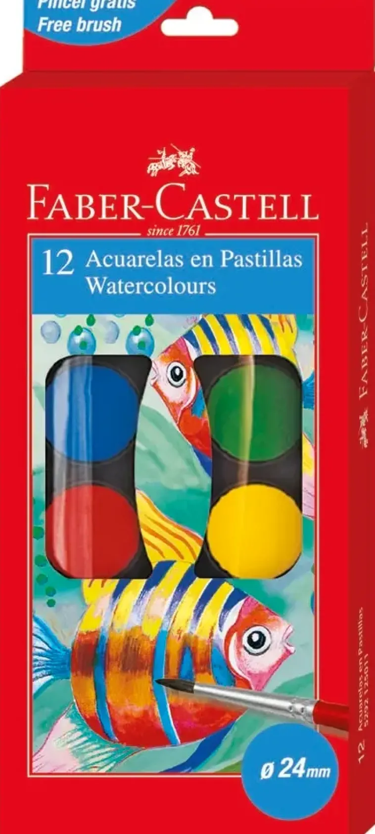 Faber-Castell Toimistotarvikkeet>Vesivarisarja / Suuret Varinapit Ja Sivellin