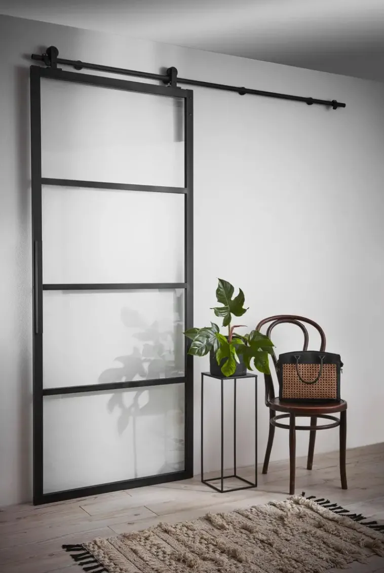 Habo Säilytyskalusteet<Ovi Square 900X2133X28 Musta /Lasi