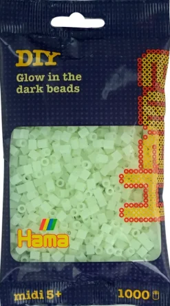 Hama Askartelutarvikkeet<Helmet 1000 Kpl Pimeassa Hohtava Vihrea