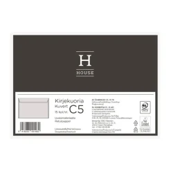 House Paperitarvikkeet>Kirjekuori C5 Uusio Liimanauhalla 15Kpl
