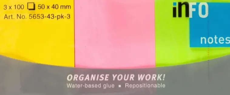 Ei merkkiä Toimistotarvikkeet>Info Notes Viestilappu 40X50Mm 3X100 Kpl Neon