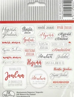 J.K. Primeco Askartelutarvikkeet<Askartelukuvio Iso Joulutekstit Punaharmaa