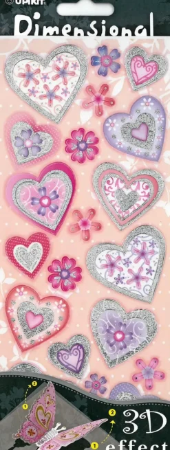 J.K. Primeco Askartelutarvikkeet>3D Tarra-Arkki Sydan/Kukka