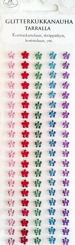 J.K. Primeco Askartelutarvikkeet<Glitterkukkanauha Tarralla Pastelli