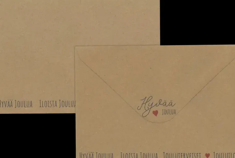 J.K. Primeco Askartelutarvikkeet<Kirjekuori C6 Joulutekstit Uusioruskea 10 Kpl