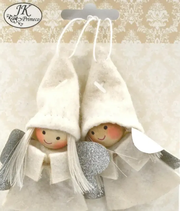 J.K. Primeco Askartelutarvikkeet<Koriste-Enkelit Valkoinen 2 Kpl