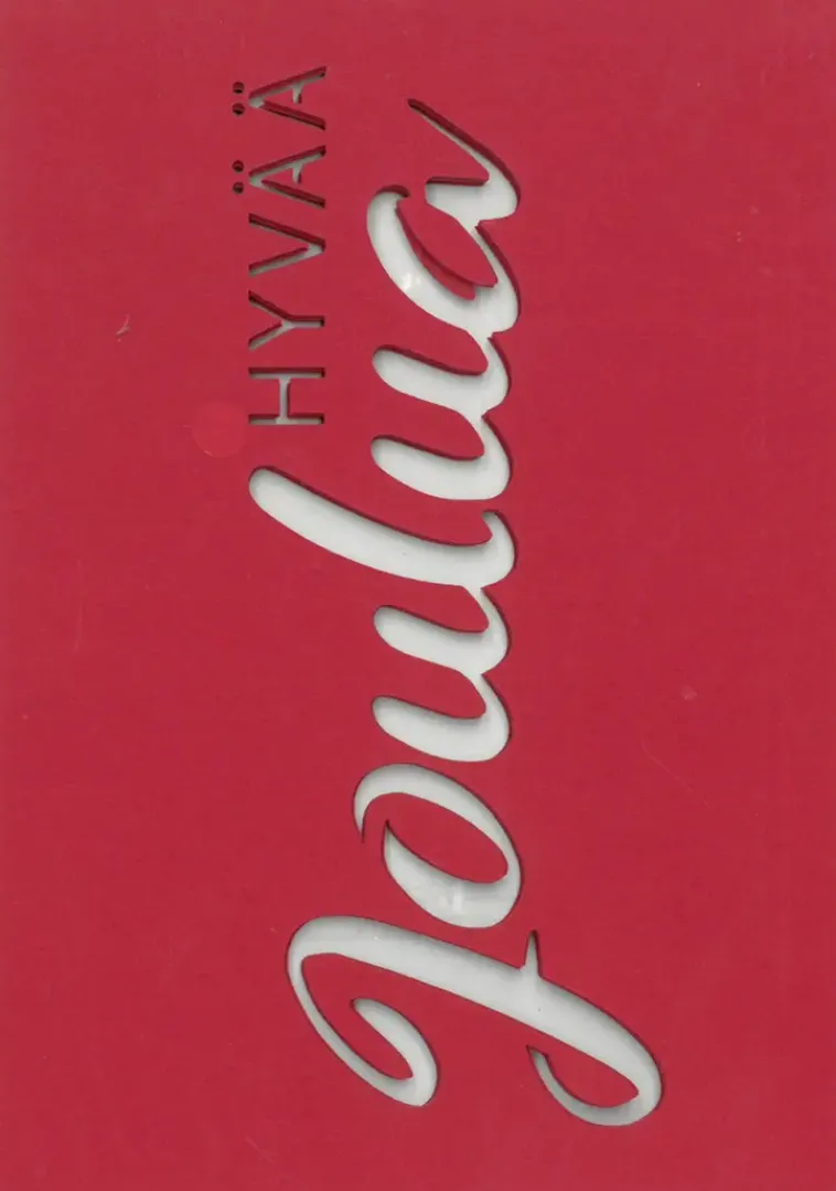 J.K. Primeco Askartelutarvikkeet<Koristekortti Hyvaa Joulua Punainen 5 Kpl