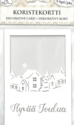 J.K. Primeco Askartelutarvikkeet<Koristekortti Talot Ja Teksti 5 Kpl