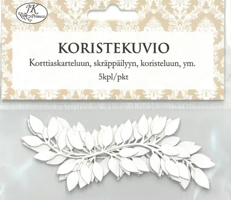 J.K. Primeco Askartelutarvikkeet<Koristekuvio Oksa Valkoinen 5Kpl/Pkt
