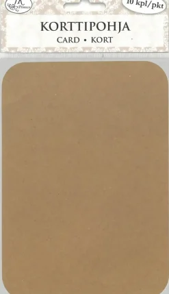 J.K. Primeco Askartelutarvikkeet<Korttipohja A6 Pyorea Reuna Uusioruskea 10 Kpl