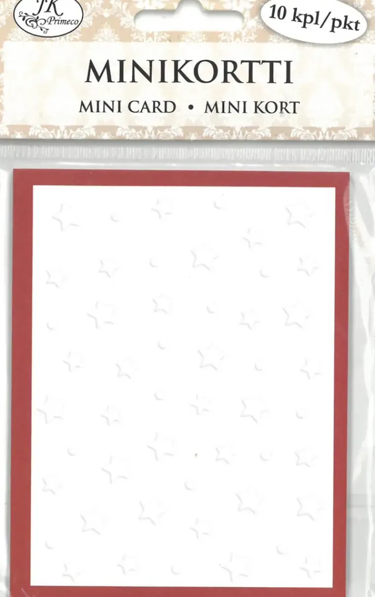 J.K. Primeco Askartelutarvikkeet<Minikortti Kohokuvio Tahdet Punavalkoinen 10 Kpl