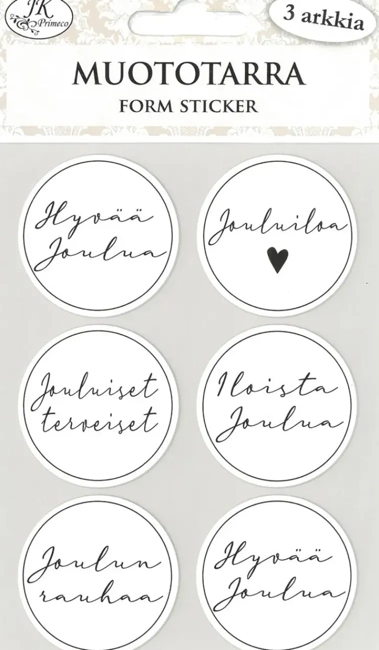 J.K. Primeco Askartelutarvikkeet<Muototarra Joulutoivotukset Moderni Musta 3 Ark