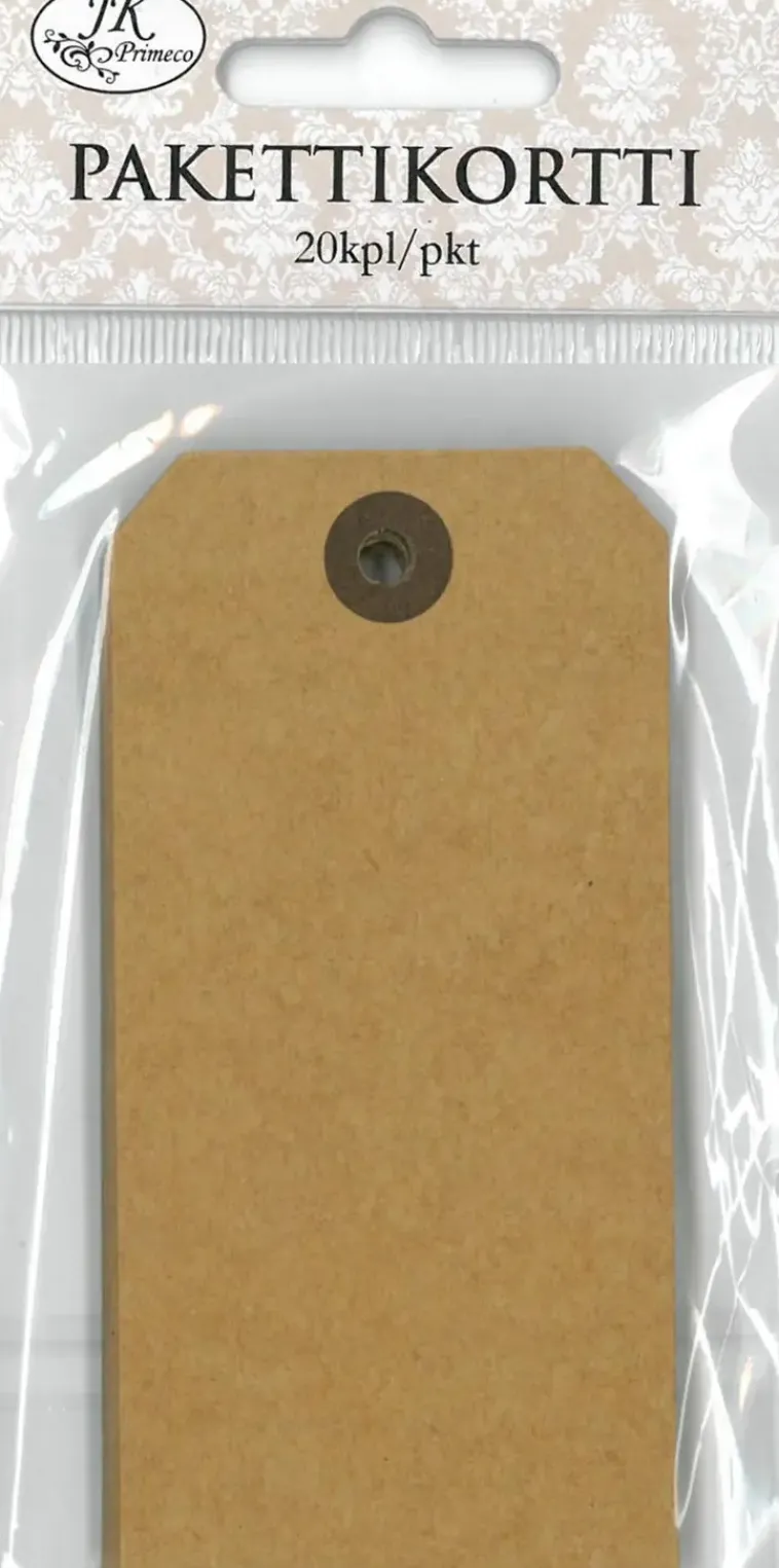 J.K. Primeco Askartelutarvikkeet>Pakettikortti 5 X 10Cm Uusioruskea 20Kpl