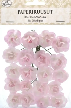 J.K. Primeco Askartelutarvikkeet<Paperiruusut Rautalangalla Vaaleanpunainen 20Kpl/Pss