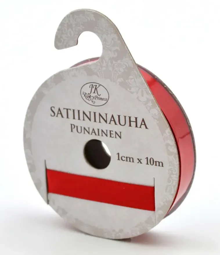 J.K. Primeco Askartelutarvikkeet<Satiininauha Punainen 1Cm X 10M