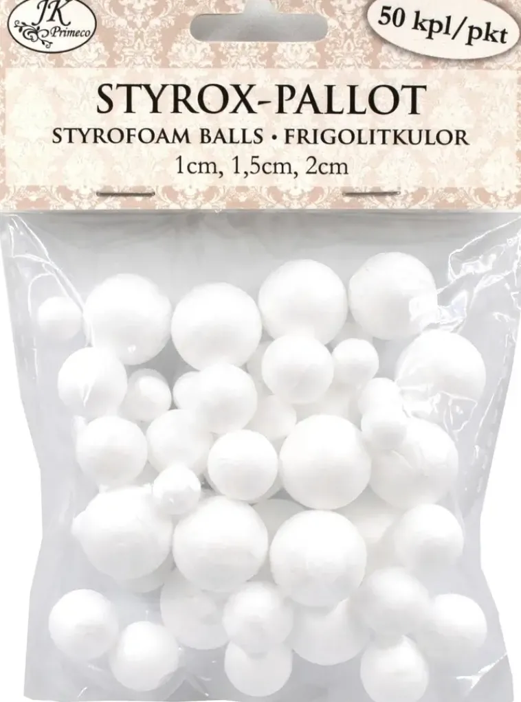 J.K. Primeco Askartelutarvikkeet<Styrox-Pallolajitelma 50 Kpl