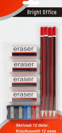 Karto Toimistotarvikkeet>Kirjoitussetti 12Osaa/4Xkyna,Kumi&Terotin