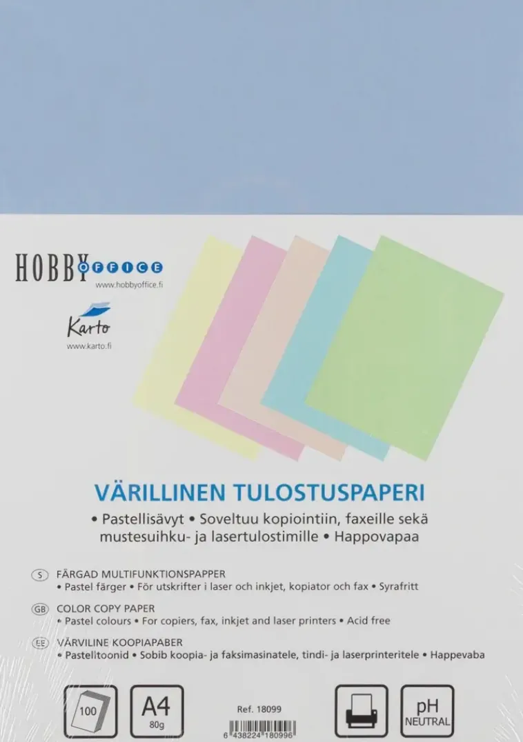 Karto Paperitarvikkeet>Tulostuspaperi A4 Pastelli