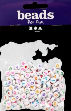 Ei merkkiä Askartelutarvikkeet<Kirjainhelmet 7Mm, Valk/Varilajitelma 25G