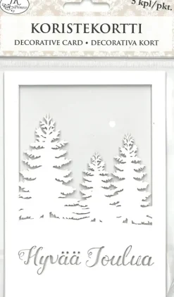 J.K. Primeco Askartelutarvikkeet<Koristekortti Hyvaa Joulua + Kuuset 5Kpl/Pkt