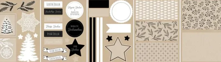 J.K. Primeco Askartelutarvikkeet<Korttiaskartelusetti Joulu Natur 5+5