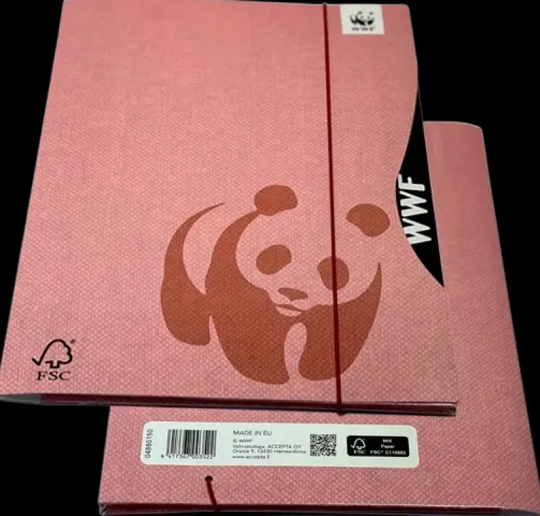 WWF Paperitarvikkeet>Kulmalukkokansio A4 Kuminauhalla