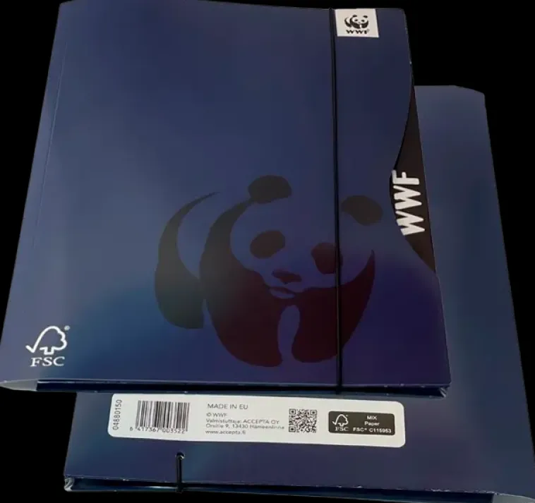 WWF Paperitarvikkeet>Kulmalukkokansio A4 Kuminauhalla