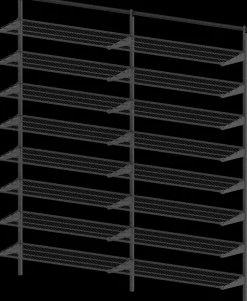 Lanka ja Muovi Säilytyskalusteet<Hyllyjarjestelma M1800 16 Hyllya Lm 840