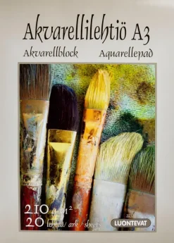 Luontevat Paperitarvikkeet>Akvarellilehtio A3 20 Lehtea