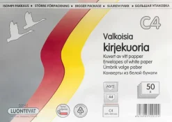 Luontevat Paperitarvikkeet>Kirjekuori C4 50 Kpl Valkoinen Tarrasuljenta