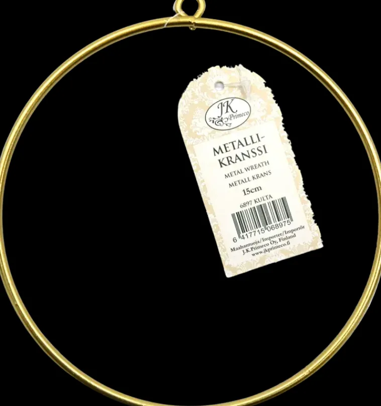 J.K. Primeco Askartelutarvikkeet>Metallikranssi Kulta 15Cm