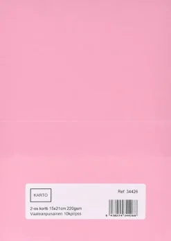 Karto Askartelutarvikkeet<2-Os. Kortti 15X21 Cm 220 Gsm Vaalean Punainen 10 Kpl/Pss