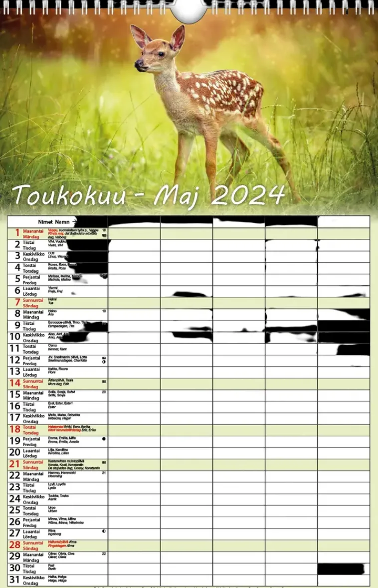 Aikataos Kalenterit>Perhekalenteri 2024