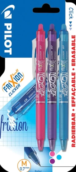 Pilot Toimistotarvikkeet>Frixion Kuulakyna 3 Kpl Fun Violetti, Sininen Ja Pinkki