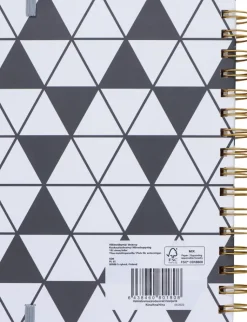 NNX Kalenterit>Poytakalenteri A5 Kierresidottu, Musta-Valkoinen