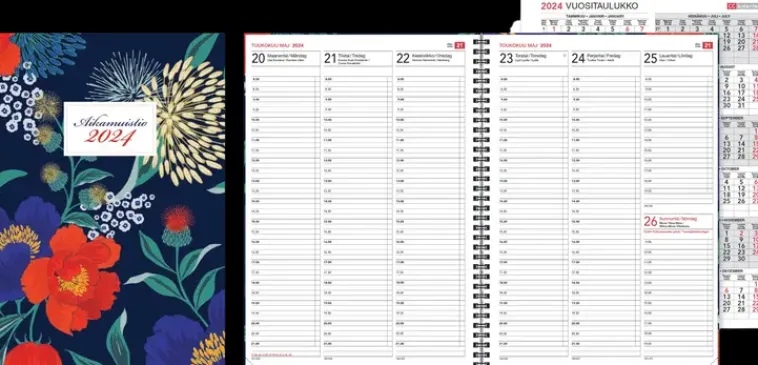 CC Kalenterit Kalenterit>Poytakalenteri Aikamuistio Wiresidottu 2024, Paratiisi