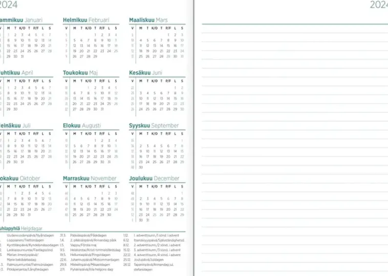 Ajasto Kalenterit>Poytakalenteri Color A5, Luumu