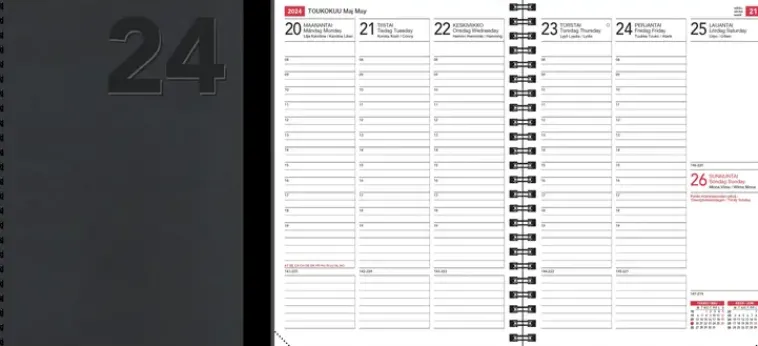 CC Kalenterit Kalenterit>Poytakalenteri Ekoviikkomuistio Musta 2024