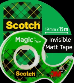3M Toimistotarvikkeet>Scotch® Magic Invisible -Teippi, 19 Mm X 15 M + Kateen Sopiva Katkaisulaite