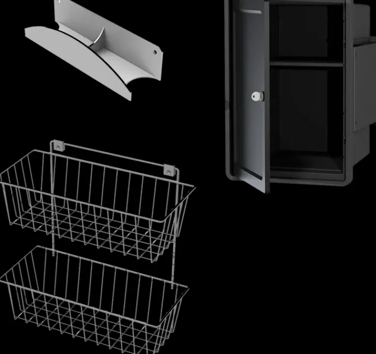 Lanka ja Muovi Säilytyskalusteet<Siivouskomerosarja Lm 872: Lukittava Kemikaalikaappi + Sarjakori + Ylakaari Imuriletkulle