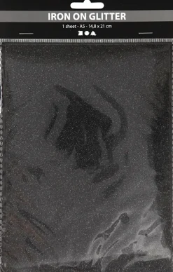 Nellen Askartelutarvikkeet>Silityskalvo, A5 14,8X21 Cm, Musta, Kimalle, 1Ark