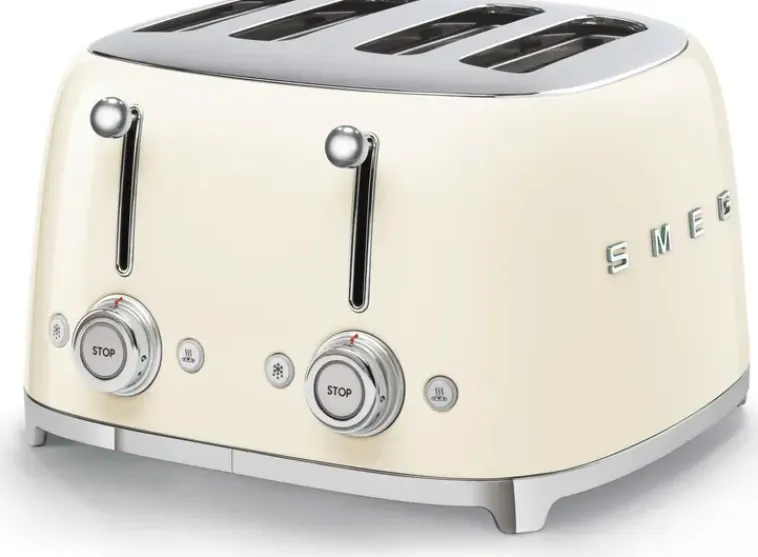 Smeg Kypsentäminen<Tsf03Creu 4-Viipaleen Leivanpaahdin Kerma