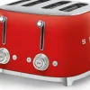 Smeg Kypsentäminen<Tsf03Rdeu 4-Viipaleen Leivanpaahdin Punainen