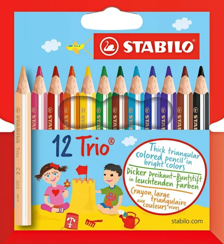 STABILO Toimistotarvikkeet>Puuvarikyna Trio Paksu Ja Lyhyt 12 Varia