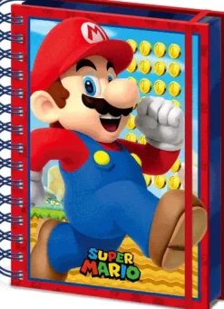 Super Mario TM Paperitarvikkeet>Super Mario A5 Kierremuistikirja Sulkijalla